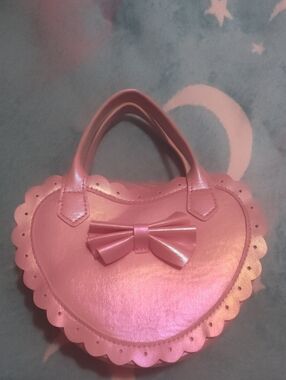 Kawaii Pink Heart Bow Handbag Shimmers